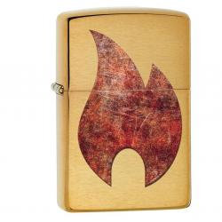 Zippo Brushed Brass Rusty Flame Lighter